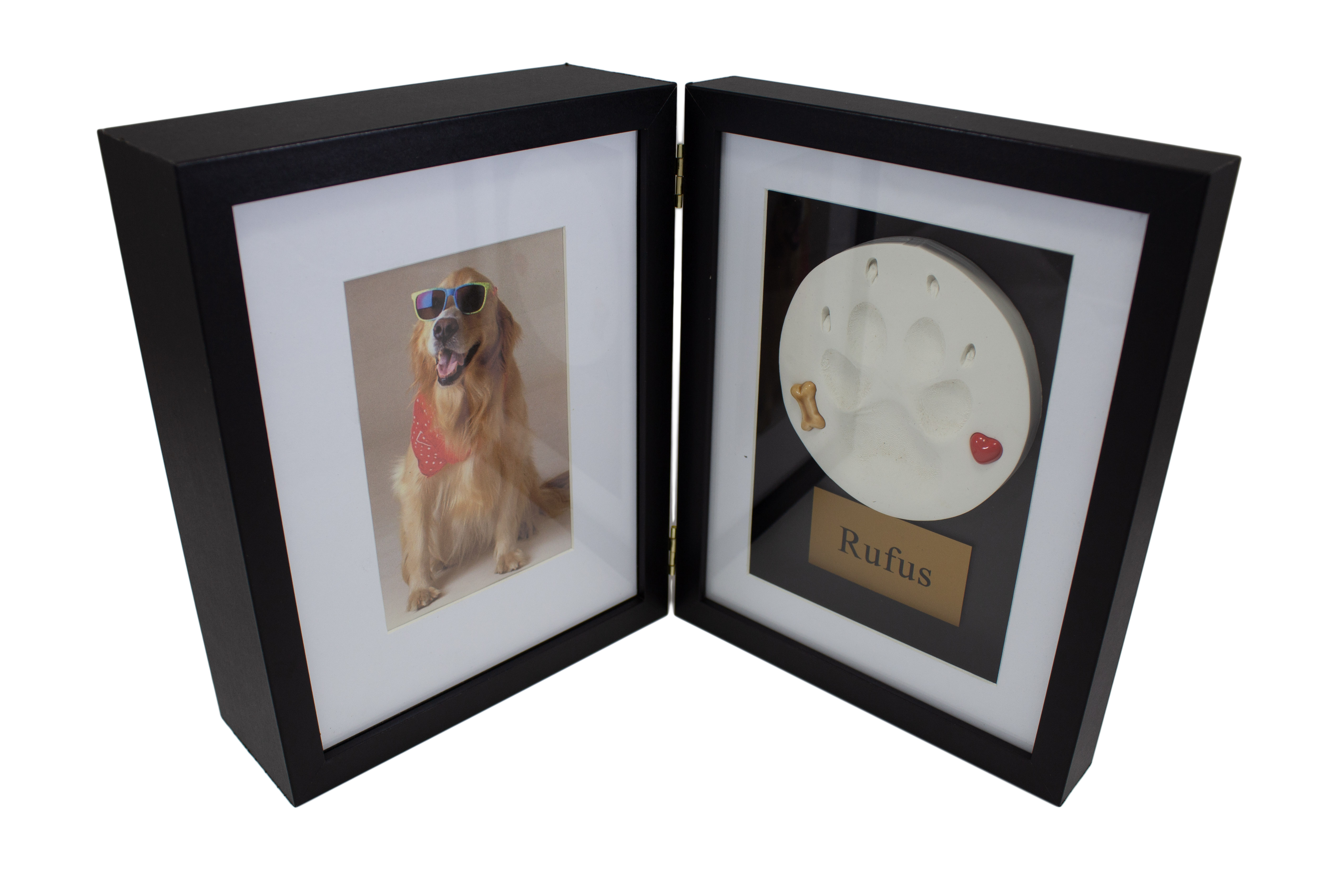 A shadow box urn for pets